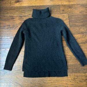 41 Hawthorne 100% Cashmere Black Turtleneck Sweater Minimalist Essential Sz S